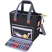 Luxja Bolsa de Labores de Punto con Correa de Hombro- Bolsa para Crochet- Almacenamiento Ovillos Bolso para madejas de…